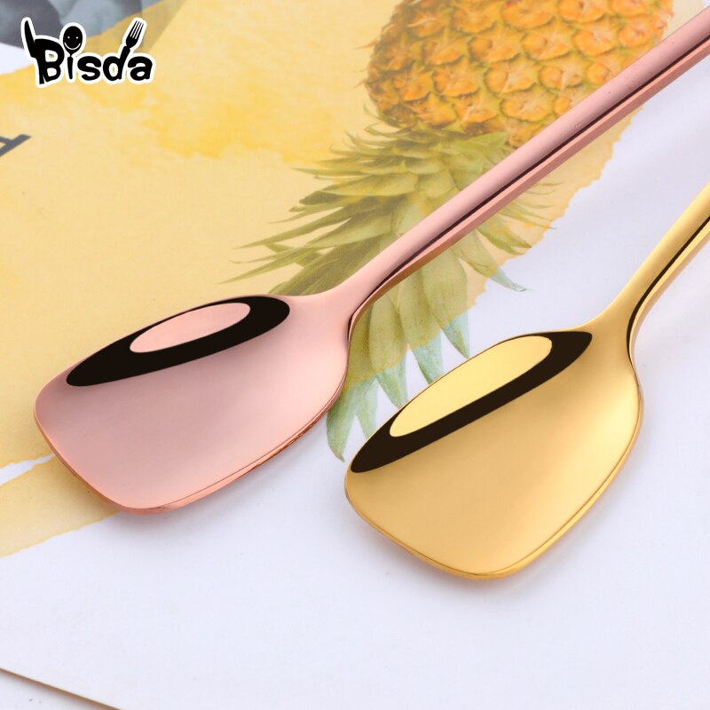 Cuillère à glace en acier inoxydable, cuillère à mélanger, Long ustensile à Cocktail fourchettes à fruits remuer outil à vin 1 pièce