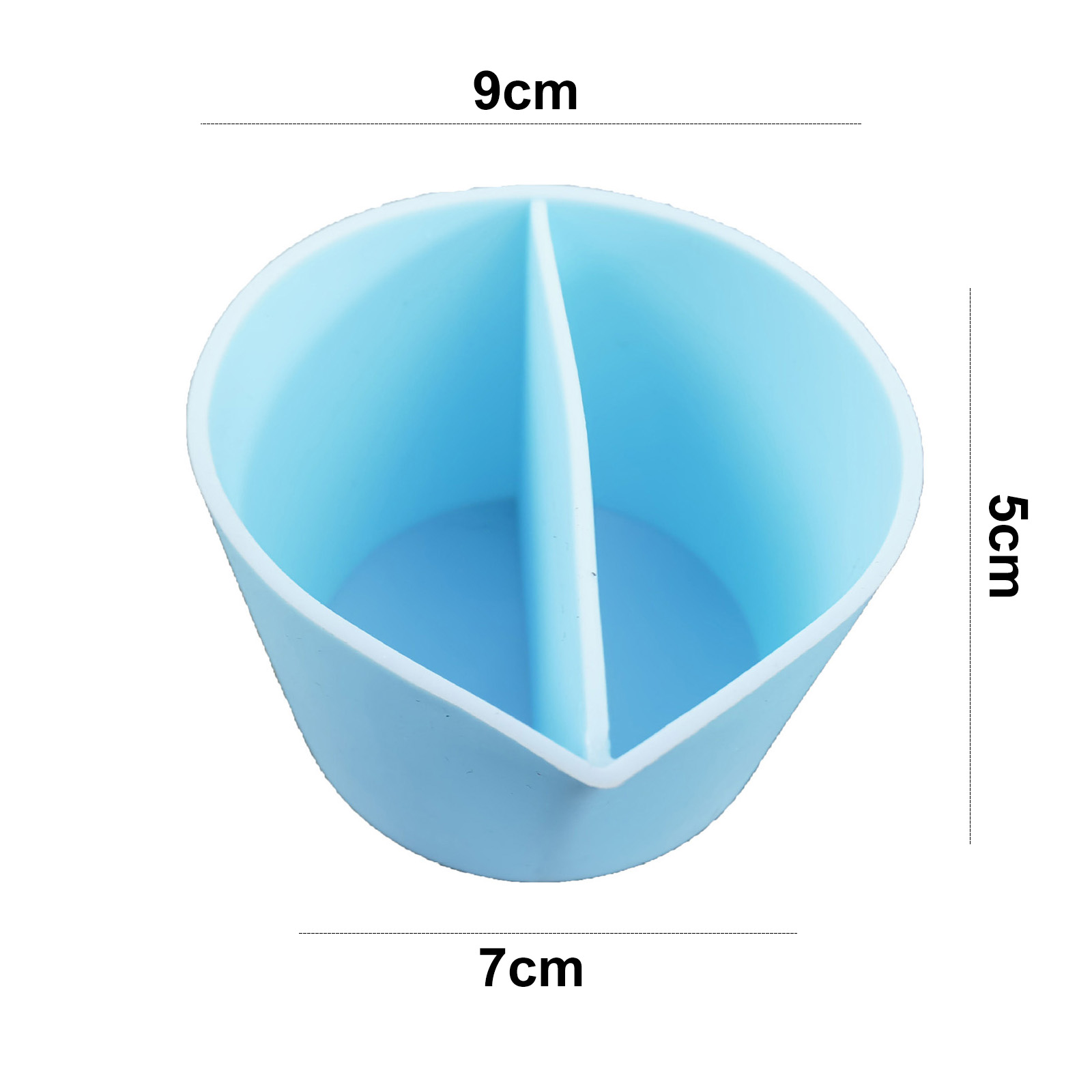 Silicone Epoxy Resin Mixing Cups DIY Epoxy Resin Distribution Measuring Cup Tools for Jewelry Making Painting Color Mixing Cup: 2 slots Blue