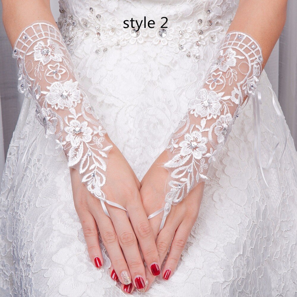 Gants de mariage bon marché, accessoires de mariage, 6styles, fournitures de studio pour spectacle novia