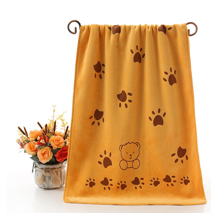 Dog Pet Towel Microfiber Strong Absorbent Water Bath Pet Goods Towel Dry Hair Towels Dog Towels 35*75cm: Yellow