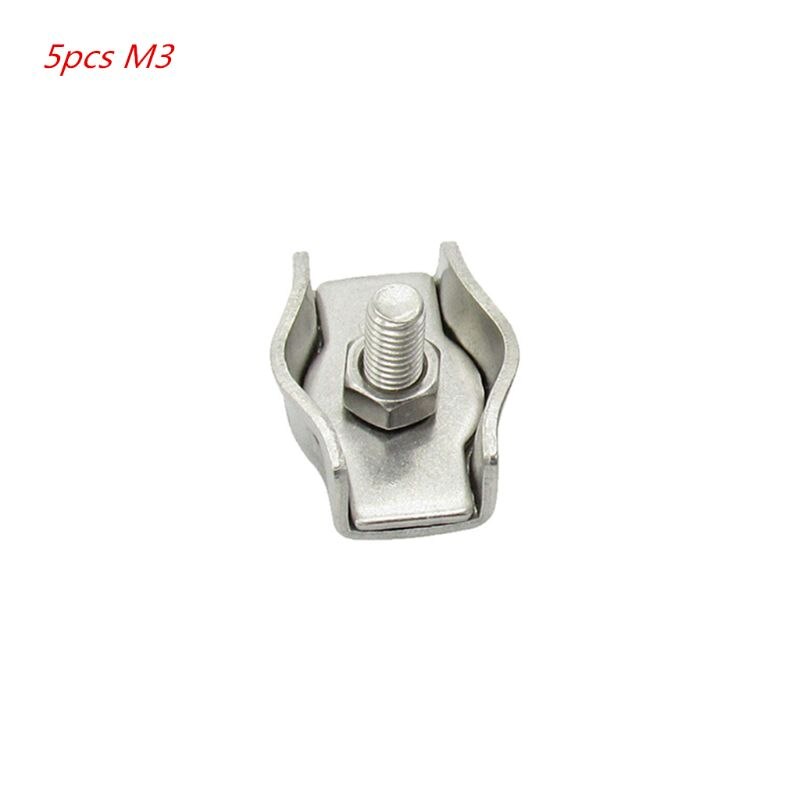 5 Pcs 304 Roestvrij Staaldraad Clip Enkele Grips Kabel Klem Marine Hardware: M3