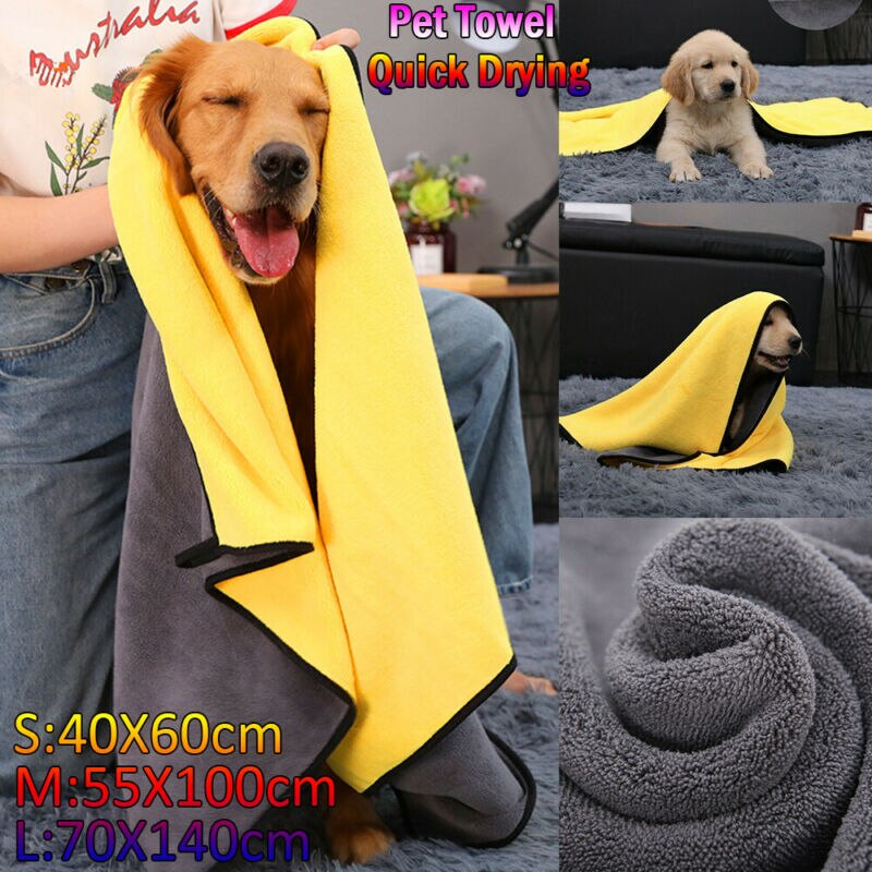 Toalha de banho macia do cão de estimação do animal de estimação toalha de banho ultra absorvente microfibra oversized toalha de secagem rápida para pequeno médio grande toalha de cão