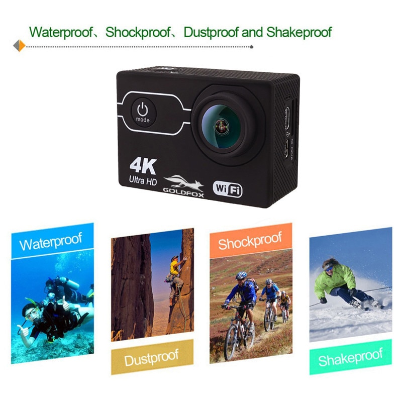 Outdoor Sports Camera Ultra HD 4K Wifi 16MP 2.0 Inch Action Camera 170D Wide Angle 30m Underwater waterproof Helmet Sport Camera