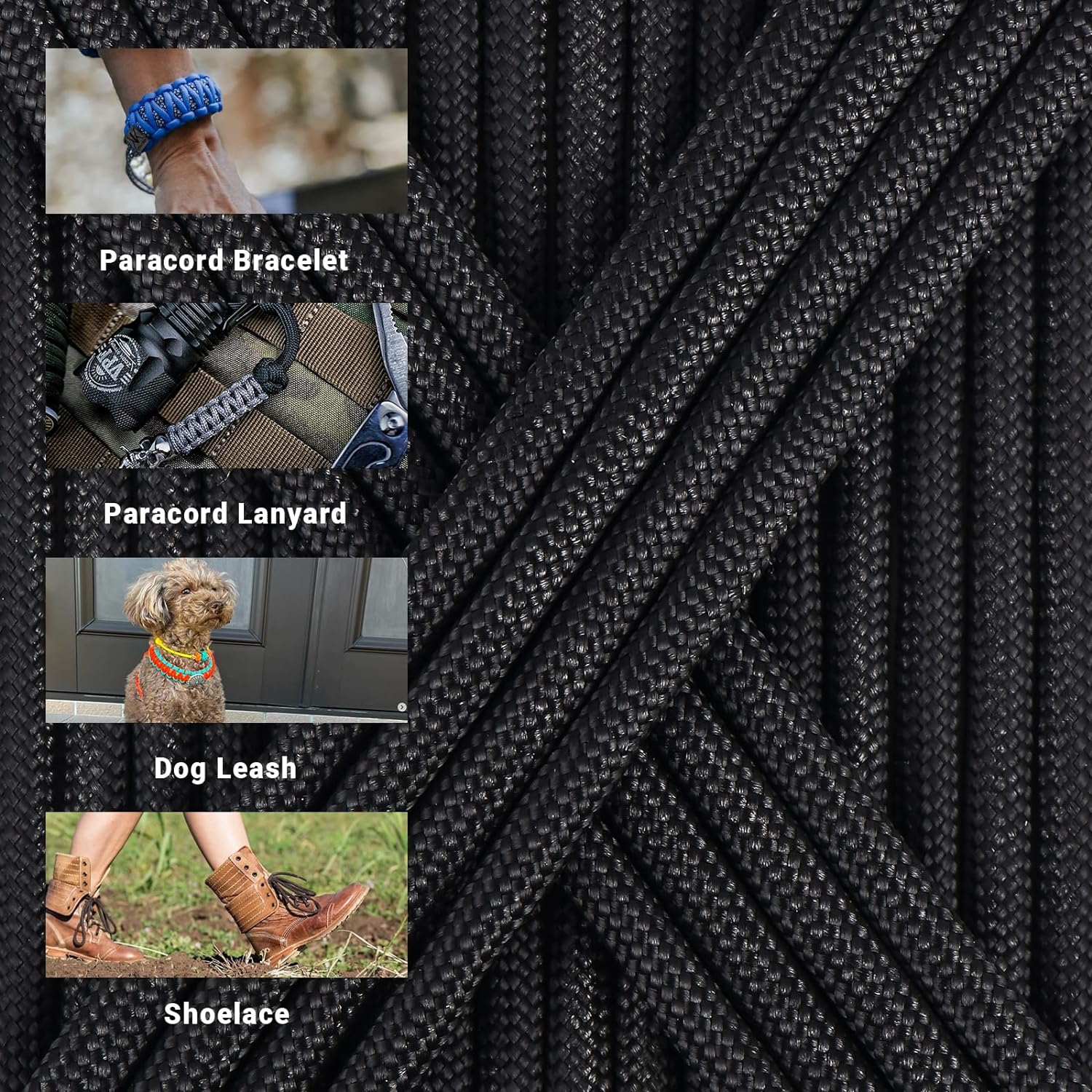 650lb Paracord/Parachute Cord 9 Strand Paracord Rope 30/50/100m Spools of Parachute Cord Type III Paracord for Camping Survival