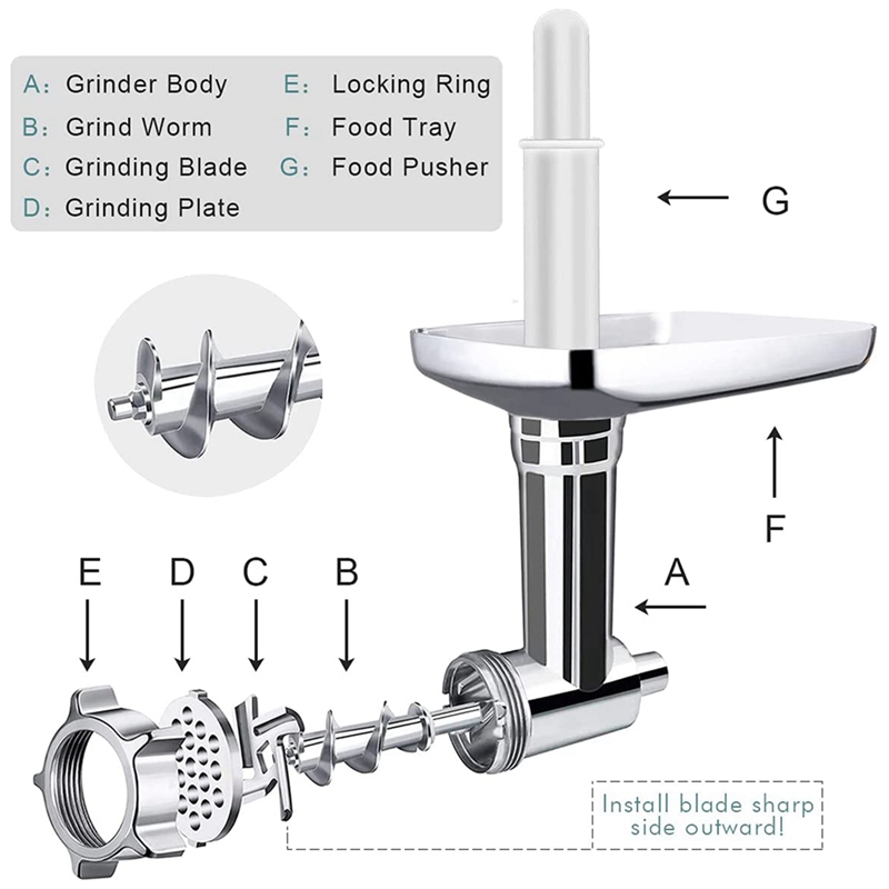 Metal Meat Food Processor Grinder Attachment For Kitchenaid Stand Mixer Meat Grinder Accessories Set
