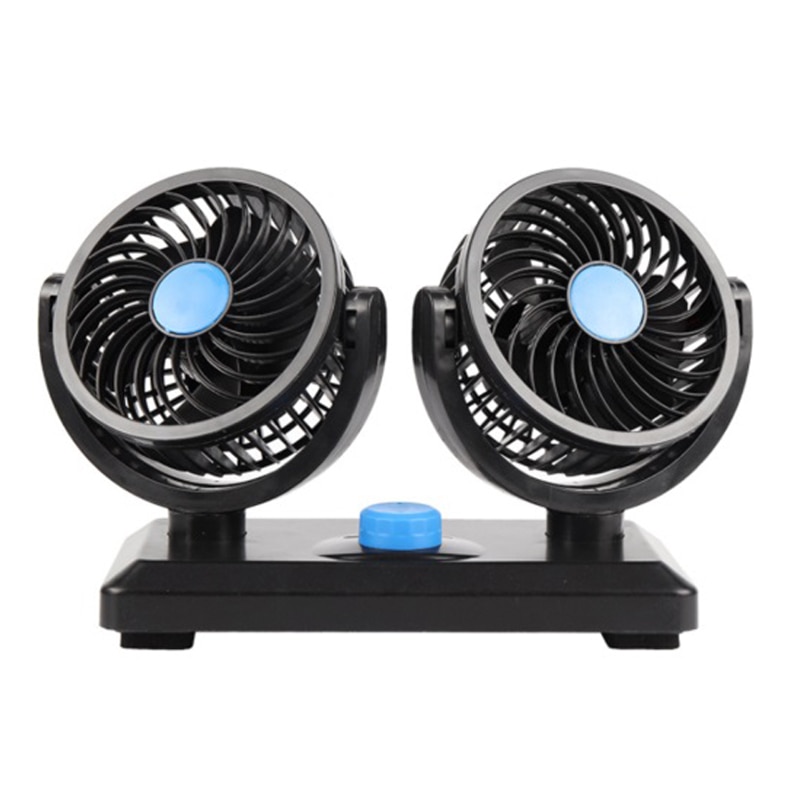 12 v auto bil oscillerande skåpbil bil dubbel fläkt instrumentbräda kylare luftkonditionering ventilationsfläkt dubbelt huvud blå biltillbehör