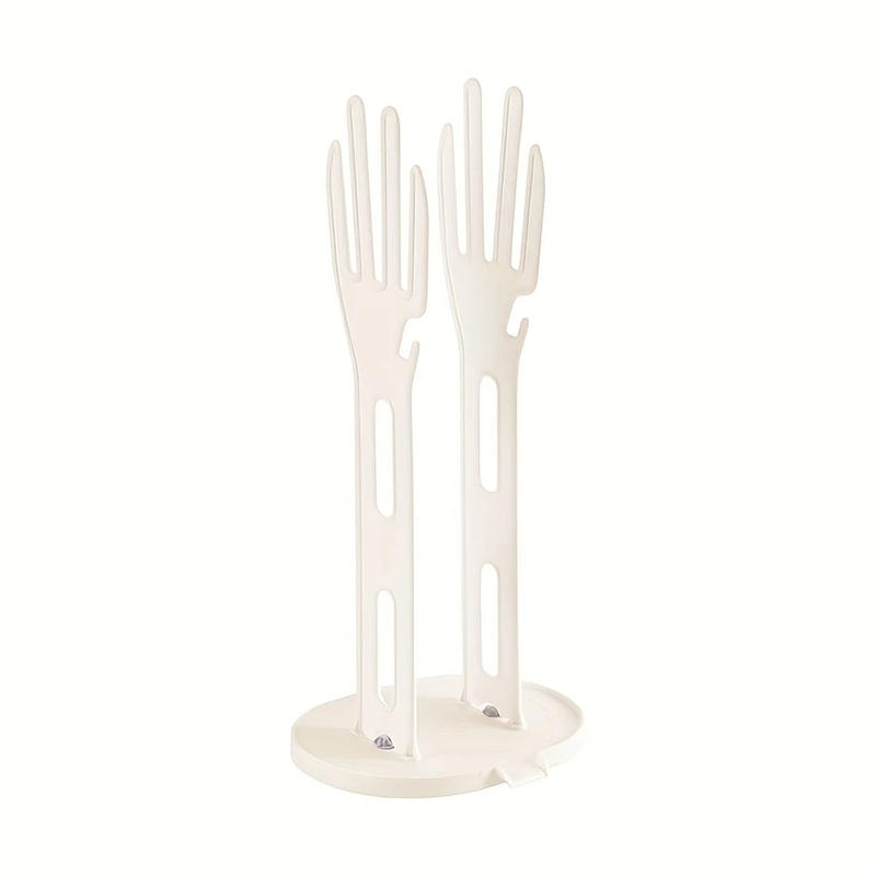 Een droogrek voor rubberen keukenhandschoenen, een handschoenhouder en een droogrek voor handdoeken in de keuken en badkamer: Light Grey