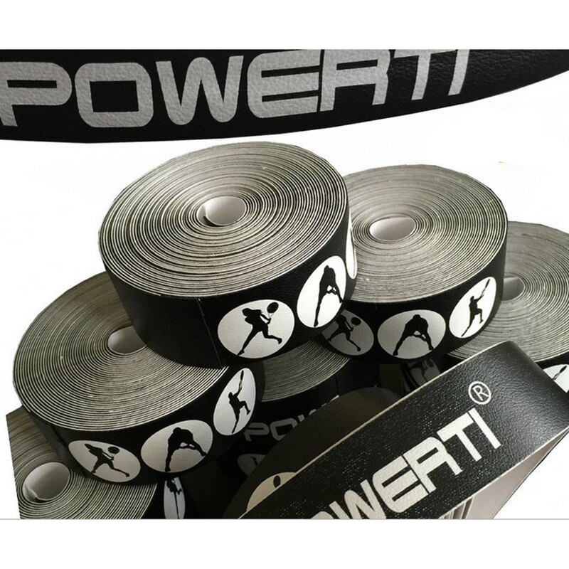 Powerti 2Pcs Tennis Grips Frame Bescherm Pu Overgrip Beschermende Tape 5M Tennis / Squash Racket/Strand Racket wrijving Sticker: BLACK