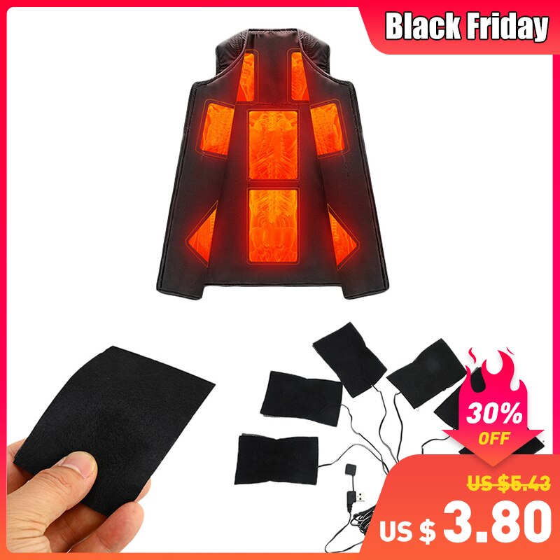 1/8PCS Washable USB Electric Heating Pad Outdoor Themal Warm Winter Heating Vest Pads for DIY Heated Clothing Warm Mobile