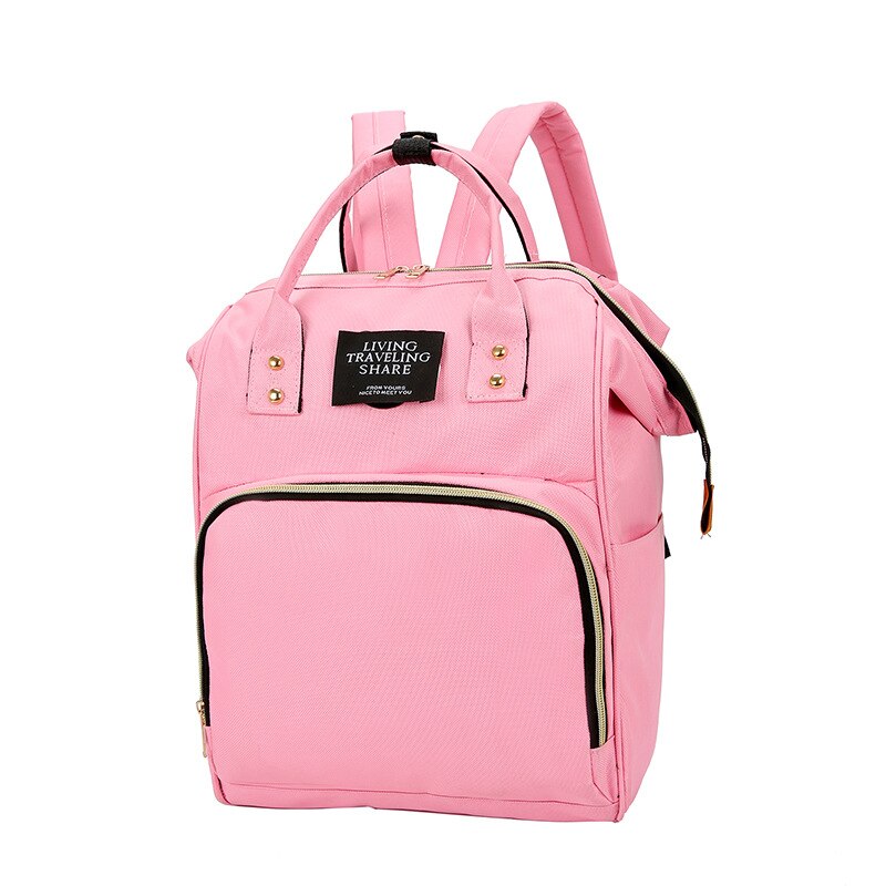 Stijl Schouder Waterdichte Mama Tas Mode Multi-Functionele Grote-Volume Luiertas Verpleging Moeder En Baby Rugzak: Pink Color