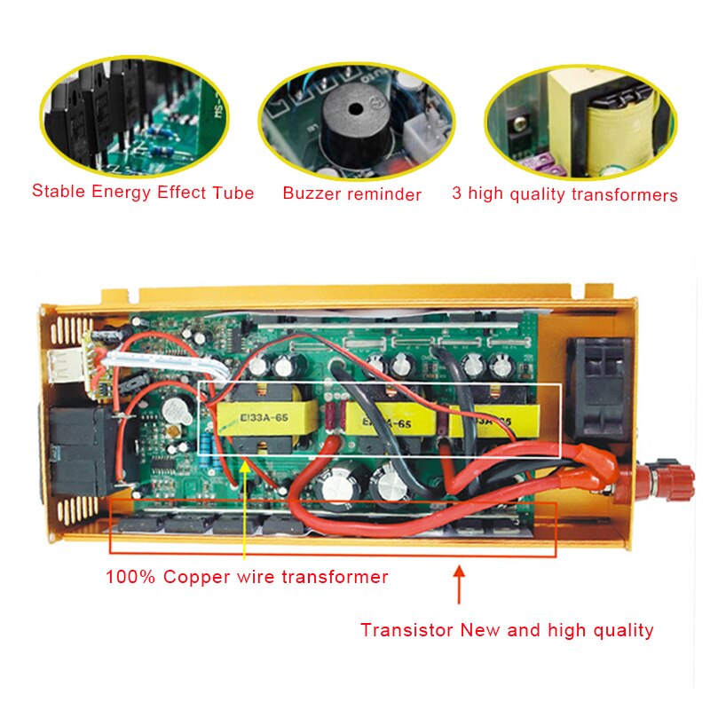 Pure Sine Wave Inverter 500w Power Solar Car Inverter DC 12V 24V to AC 220V Voltage Converter universal plug