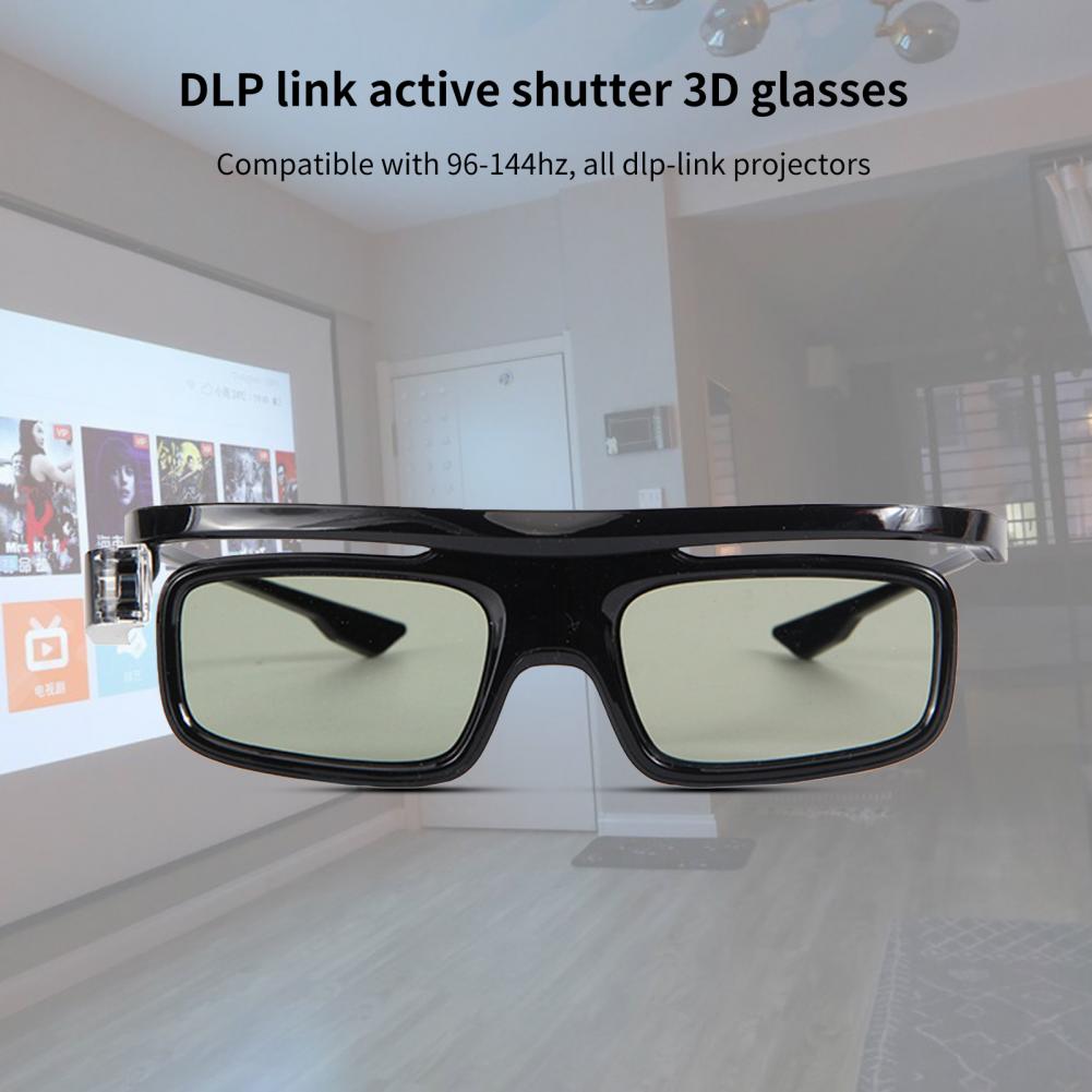 Lunettes 3D à haute transmission pour projecteur DLP LINK, à obturateur actif universel