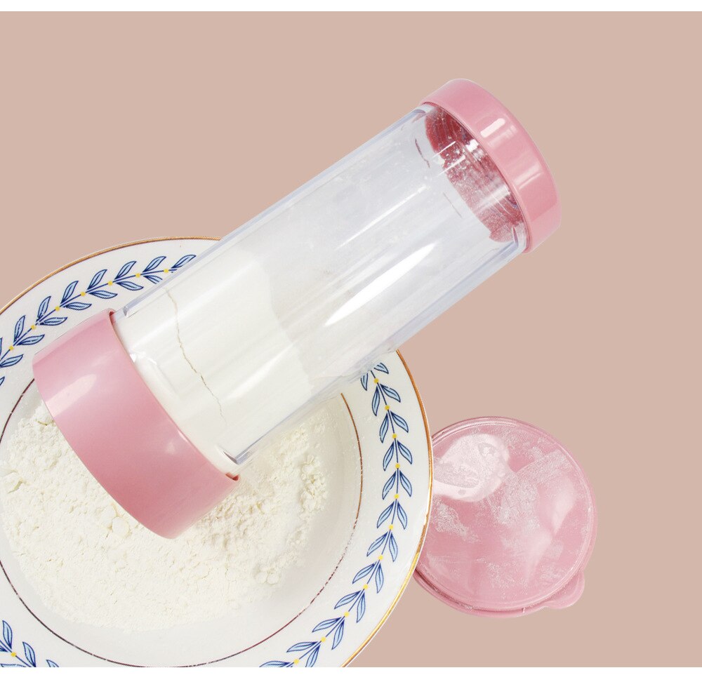 Icing Sugar Sieve Dispenser Flour Sifter with Lid Powder Sugar Shaker Fine Mesh Hand Crank Cocoa Chocolate Coffee Sifter