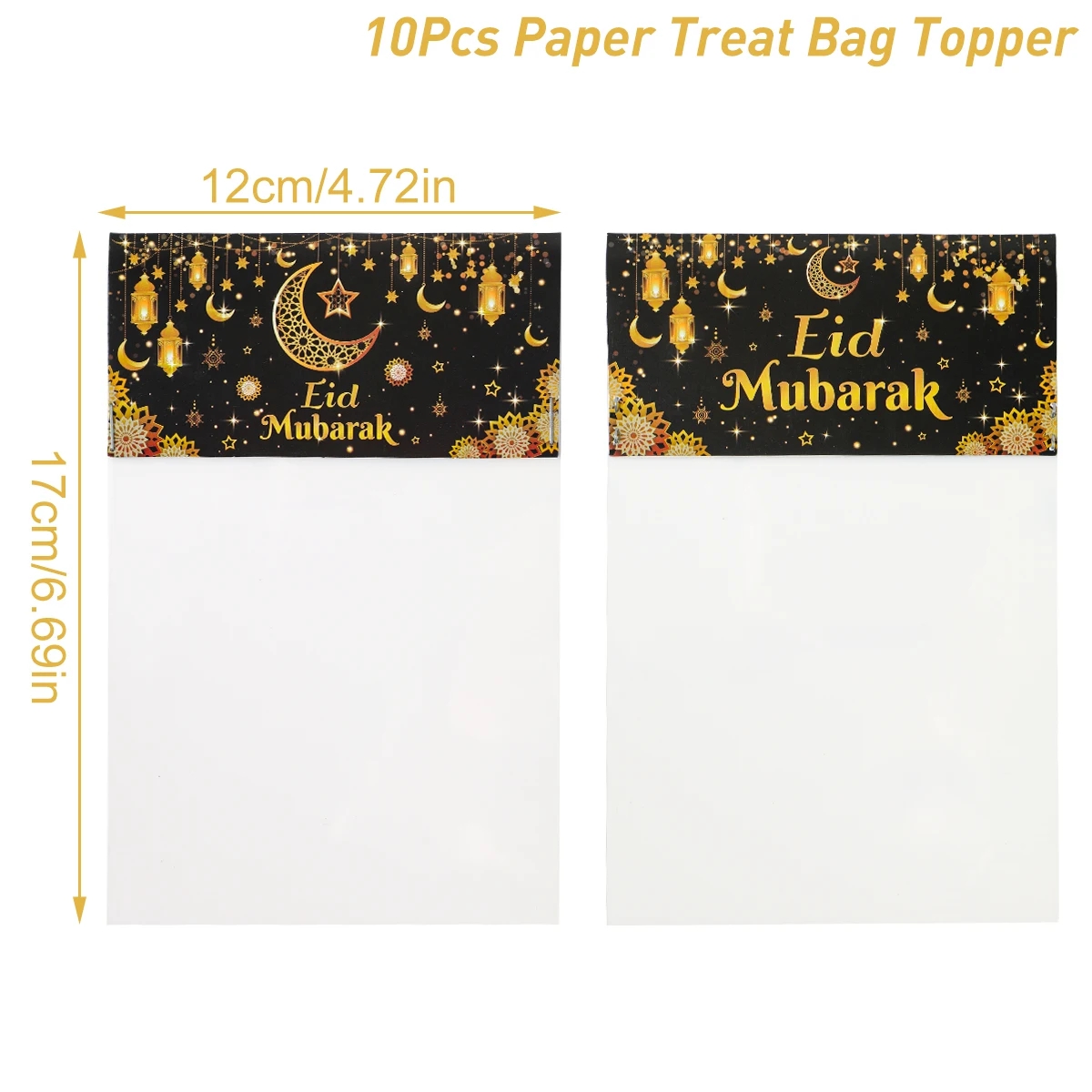 Eid Mubarak Geschenkzakken Plastic Zak Koekje Snoep Ramadan Kareem Decoratie 2025, Islamitische Moslim Feestverpakking Zakje: Dark Gray