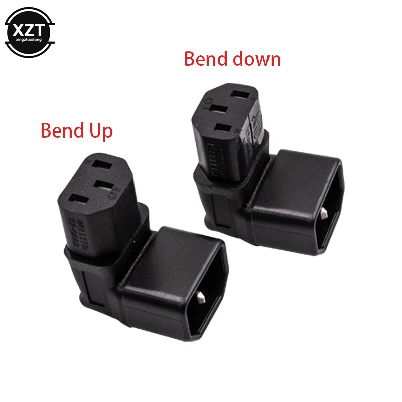 3Pin IEC Connector Down UP 90 Angled IEC 320 C14 Male to C13 Female Power Adapter Connector AC Plug for LCD Wall Mount TV