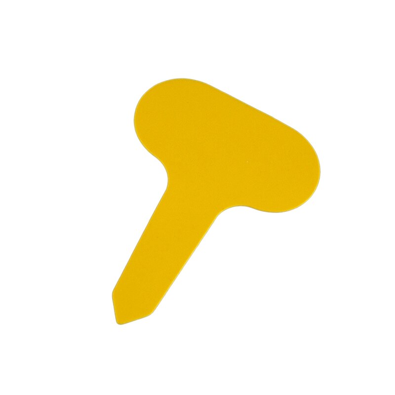100Pcs T-Type Plant Markers Kleurrijke Pvc Plant Tags Tuin Kwekerij Label Plant Tags Waterdicht Tuinieren Tags Kas markers: Yellow