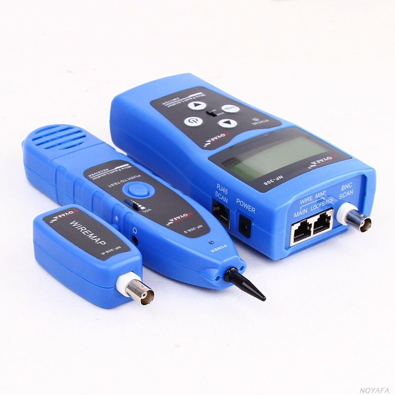 Noyafa Blue NF-308 Cable Tester for Diagnose Tone UTP STP RJ11 Telephone BNC RJ45 Network LAN Wire Tracker Tracer with LCD NF308