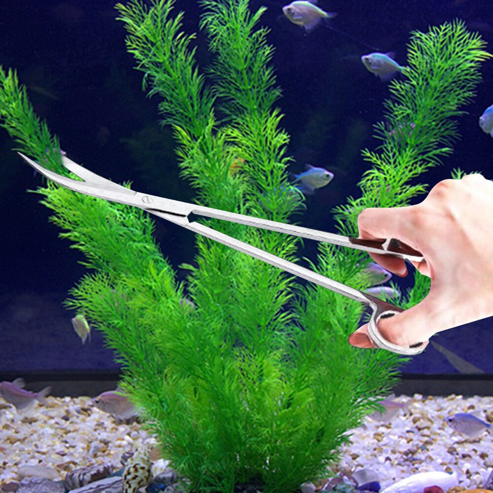 Nouvelle plante aquatique ciseaux Aquarium courbé Aquarium en acier inoxydable vague ciseaux Clipper outil propre