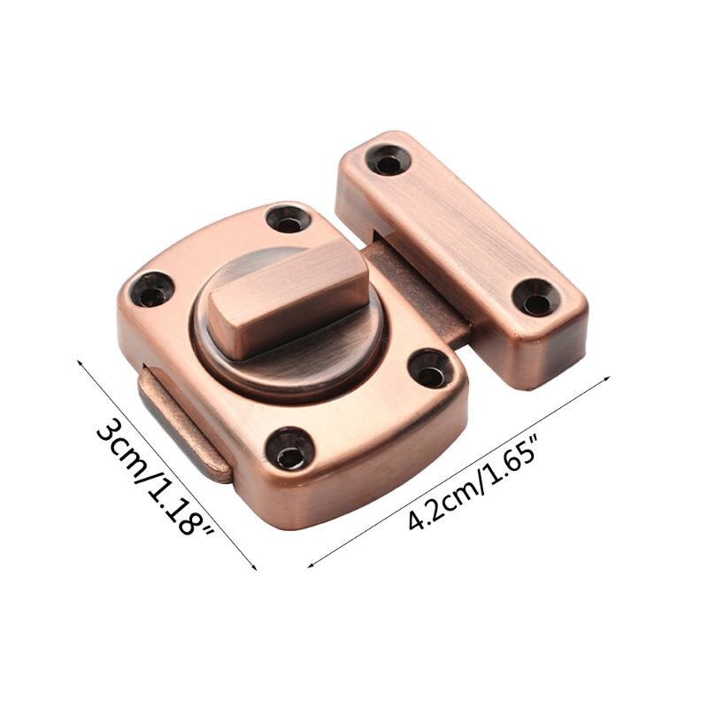 Zinc Alloy Door Gate Latch Rotate Security Sliding Door Lock Bolt with Screws