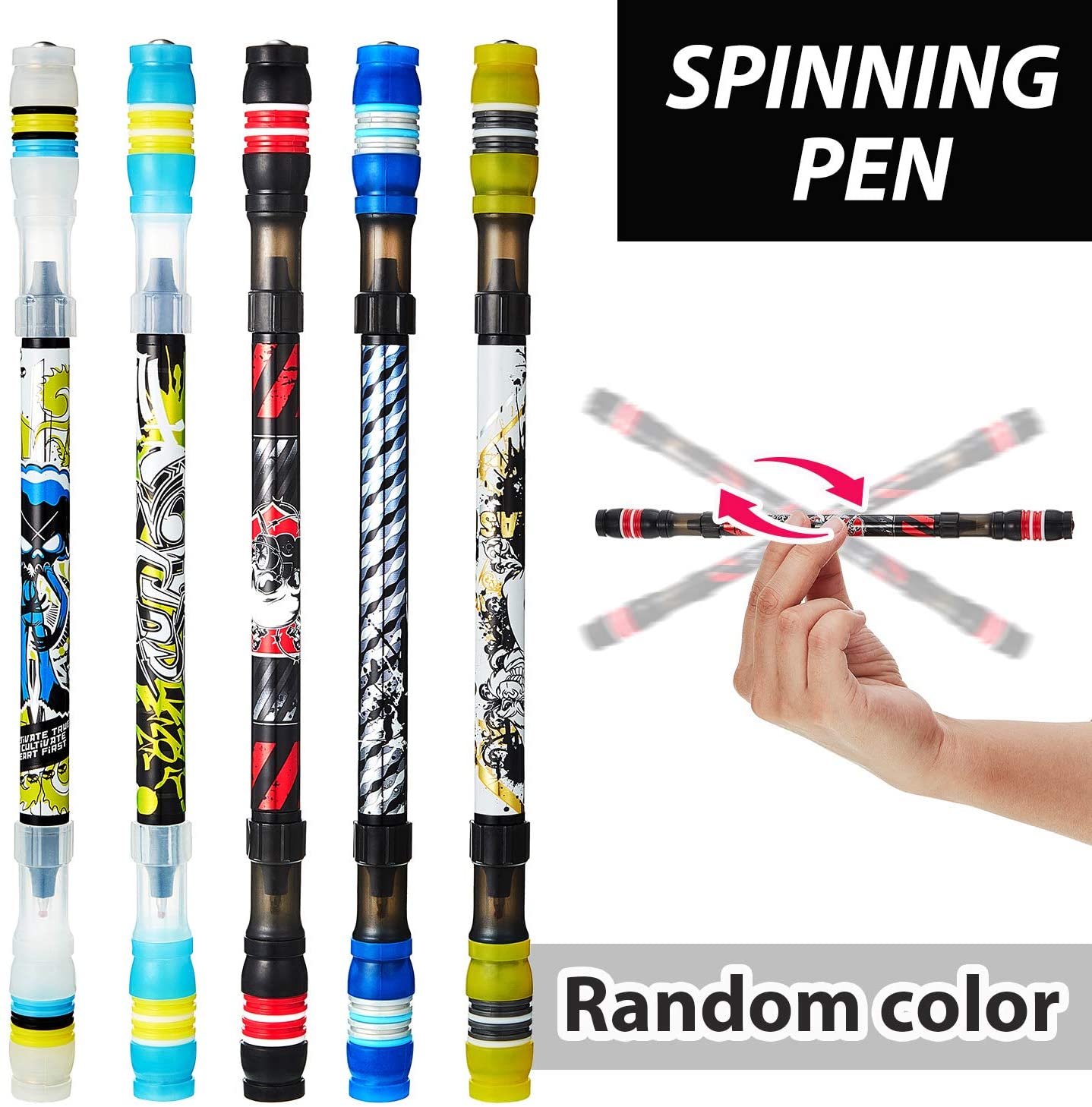 Spinning Pen Rolling Vinger Roterende Pen Non Slip Coated 7.87 Inches Spinning Balpen Met Gewogen Bal Gaming Pennen Nici