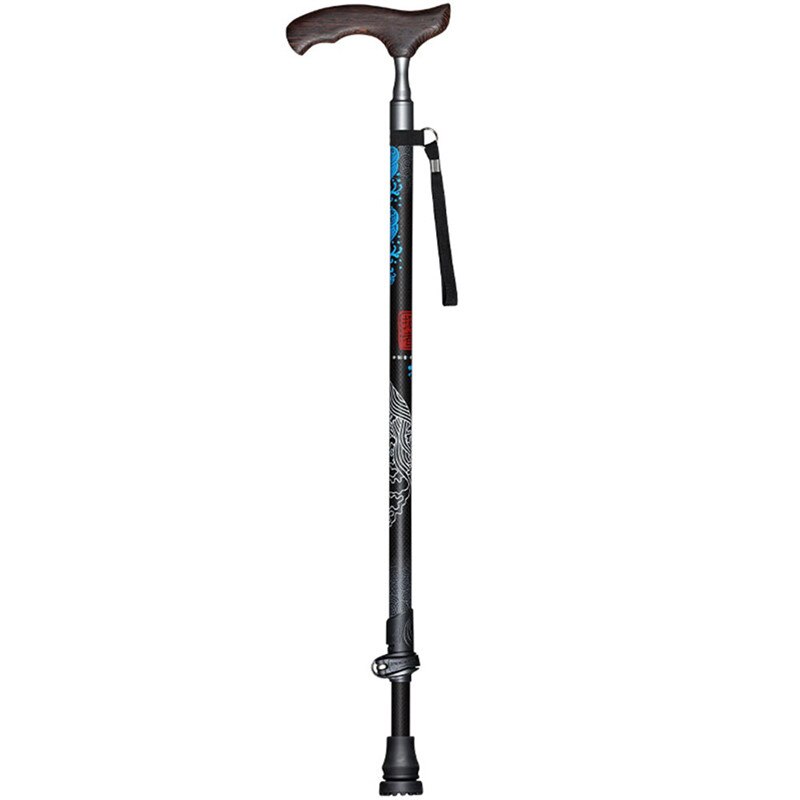 Ultraleichte Kohlenstoff Faser Holz T Griff Ältere Stock gehen Für Stock Wandern nordisch gehen Pole Wandern Krücken Bar 219g: Schwarz