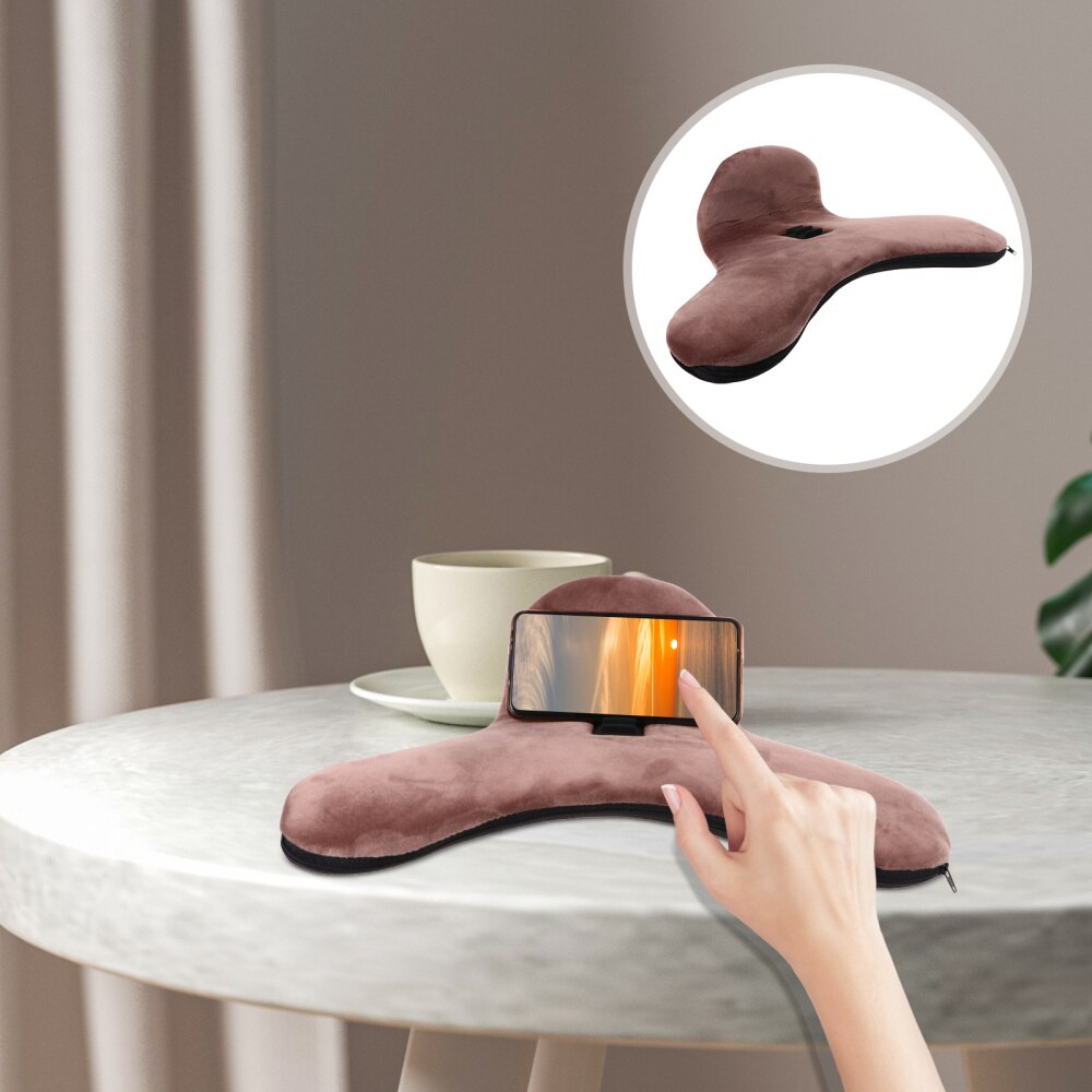 1pc Phone Stand Tablet Pillow Cushion Phone Support Phone Pillow Cushion for Bed: Coffee