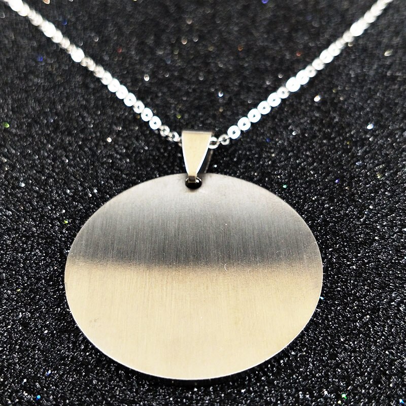Collar de acero inoxidable con grabado de la Abuela de la familia, Gargantilla, , joyería para mujer