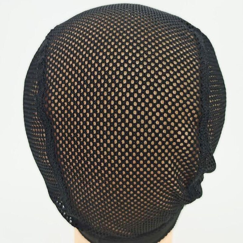 Bonnet de perruque en maille à grand trou, 5 pièces, filet pour cheveux, bonnet en dôme noir pour faire des perruques avec bande élastique