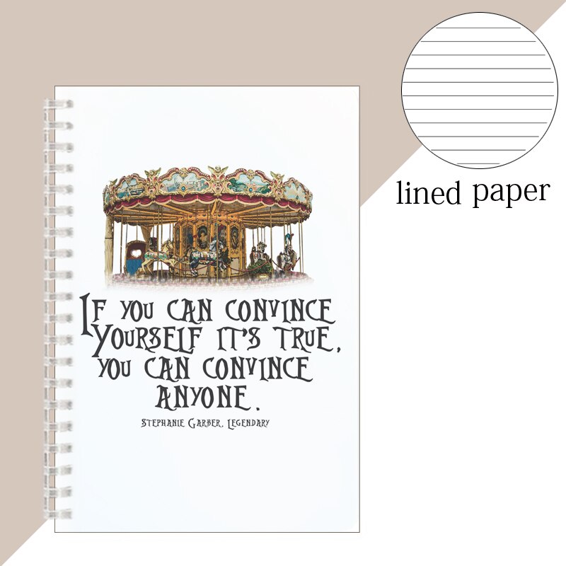 Sarah J. Maas A5 Notebook Spiral Binder Coil Note Diary Wolf Elk Rune Inspirational Motivational Quotes Carnet Travel Journal: 5