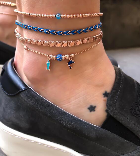 Bohemian Multilayer Tassel Anklets For Women Pearl Beads Dolphin Evil Eye Cactus Shell Pendant Ankle Bracelet Foot Chain Jewelry: 5