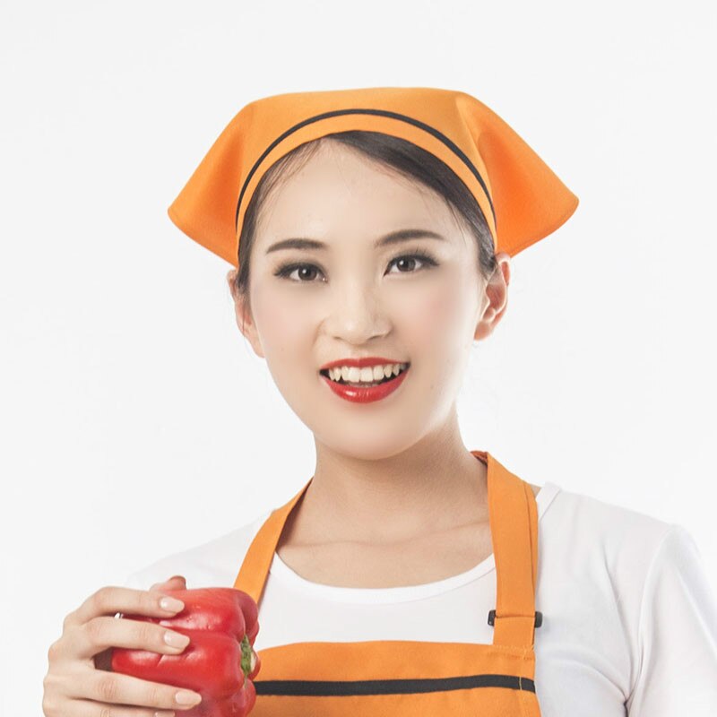 Chef Waiter Waitress Hat Food Service Caps Cafe Restaurant Work Cooking Cap Kitchen Bakery Catering Triangle Headscarf 10 Colors: 2