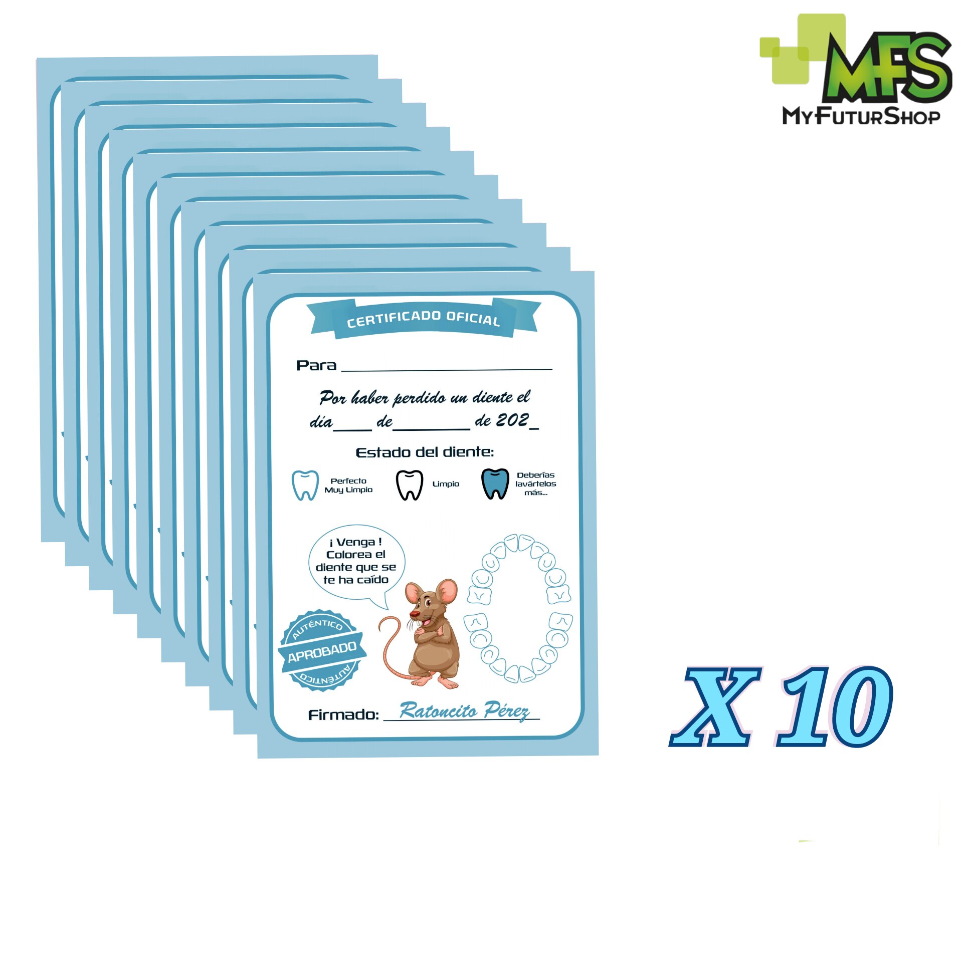 Scatola Magica Topolino Perez Per Denti Da Latte - Con Scala E Certificati, Regalo Per Bambini, Colore Blu - Foto 2