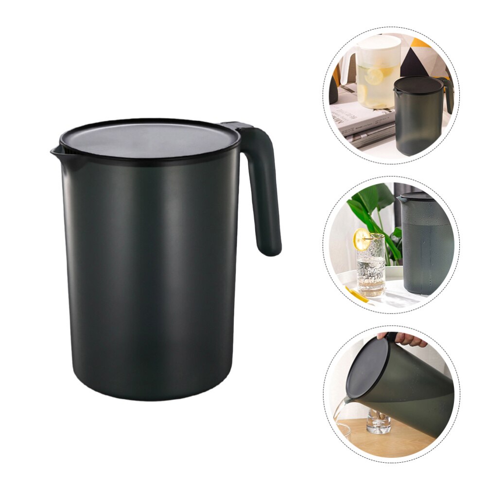 OUNONA Glazen Theepot RVS Filter Handvat Hittebestendig 1500ml (zwart