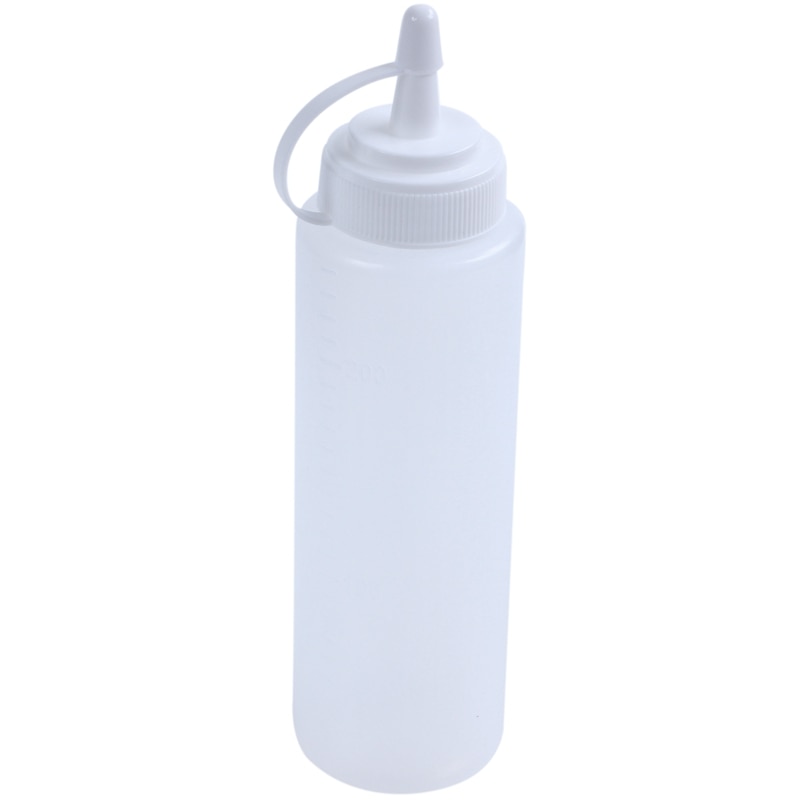 -180cc de plástico blanco botella de presión aceite dispensador de salsas tapa de la boquilla adjunta
