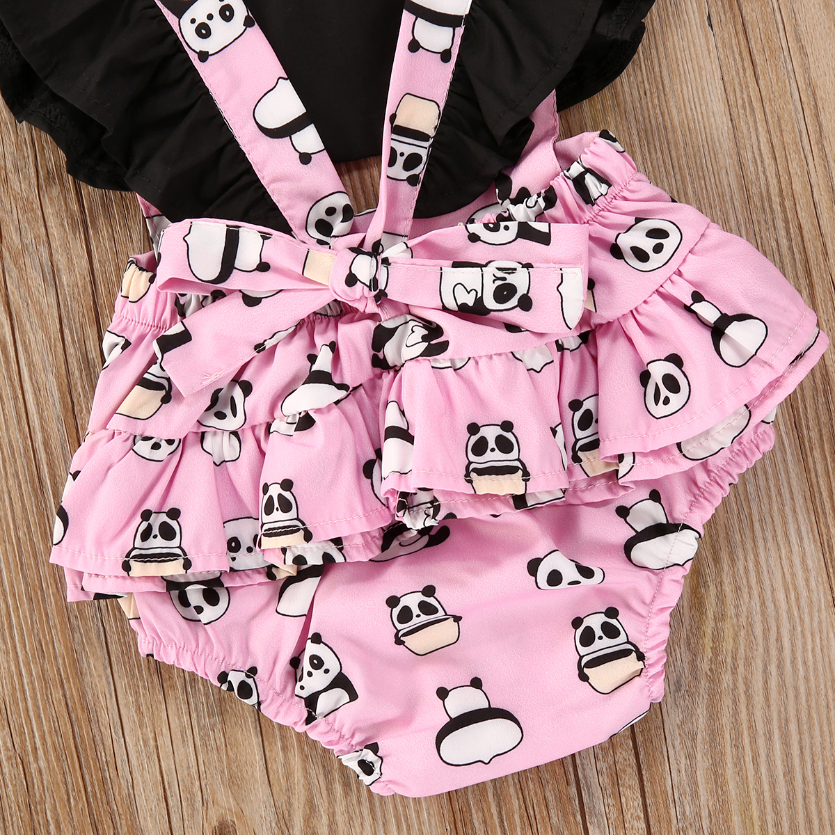 recién verano bebé Infante niñas Bodysuits vincha 2 uds Animal Print Ruffles manga corta monos