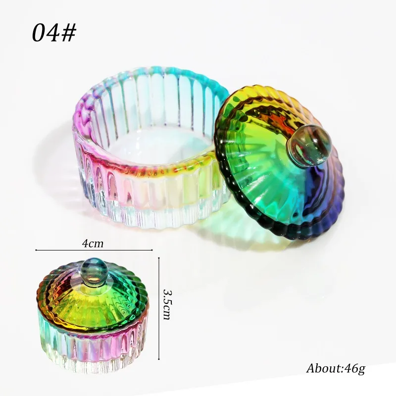 Acrylic Powder Liquid Crystal Glass Cup Aurora Colorful Cup Nail Brush Washing Mug Nail Art Tools Liquid Powders for Mixing Bowl: Blue