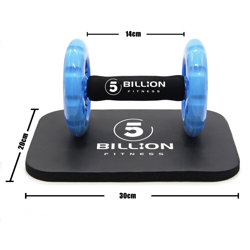 5-BILLION Fitness-Rodillo Abdominal con ruedas dobles máquina de cintura Abdominal-Barra de soportes de flexión con almohadilla, 1 par