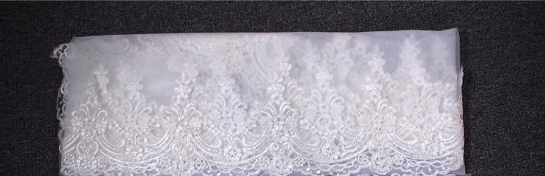 Velos de novia de encaje clásico, accesorios de boda elegantes, aplique de una capa, nuevos: off white / 500cm