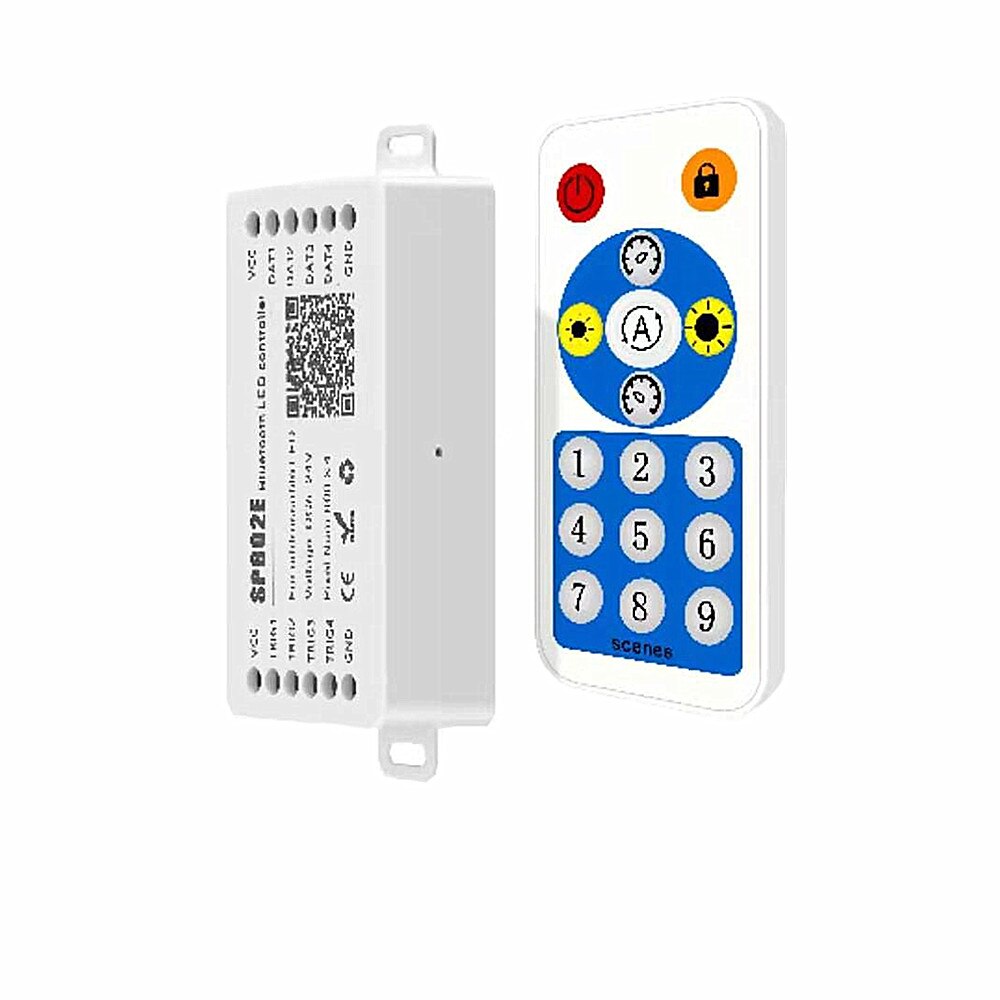 WS2812B Bluetooth App Muziek Controller Met Afstandsbediening SP608E 8 Ch SP602E 4 Ch WS2811 WS2815 Led Light Strip Ios Android app 5V-24V