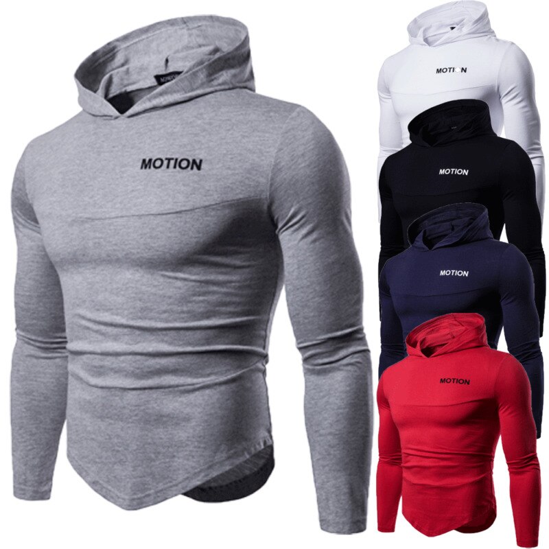 Camisas de manga larga entalladas para hombres sudaderas con capucha musculosas Sudadera con capucha informal básico entrenamiento ejercicio sudadera