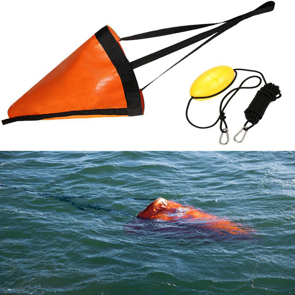 Sea Anchor Drogue + PVC Kayak 32'' Anchor Tow Rope Throw Line For Boat