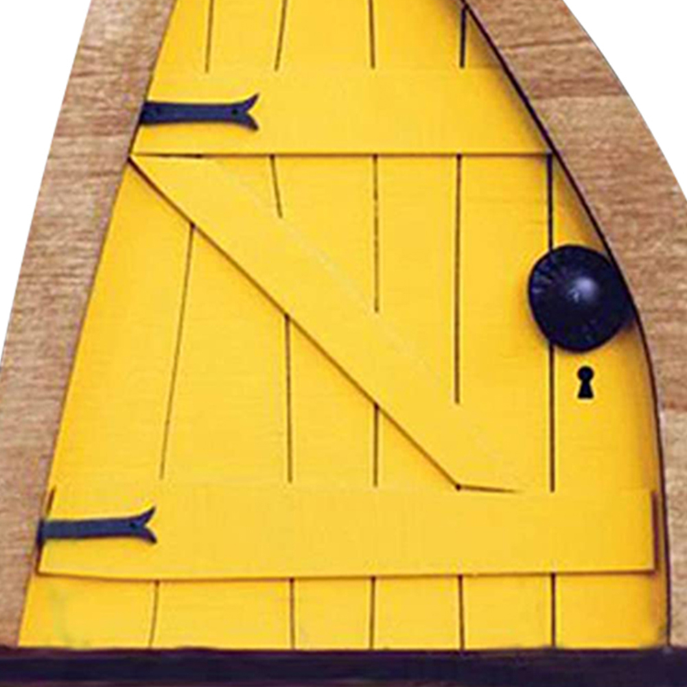 Mini Miniature Fairy Gate Yard Sculpture Courtyard Wooden Fairy Dwarf Window Door for Tree Gnome Art Garden Statues Decoration