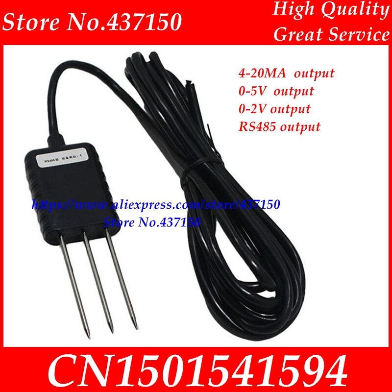 Soil moisture sensor RS485 output agricultural automatic irrigation water moisture soil Humidity sensor 4-20MA 0-5V 0-2V