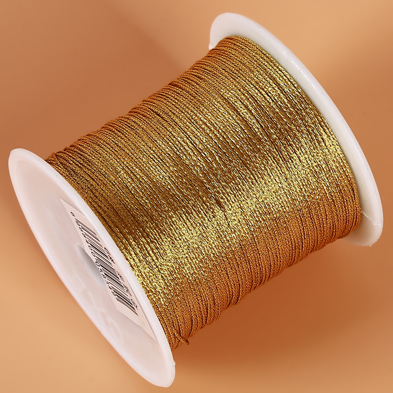Corde à nœud chinois en or et argent, fils pour Machine à coudre, artisanat, fil pour mariage, ligne de corde de noël