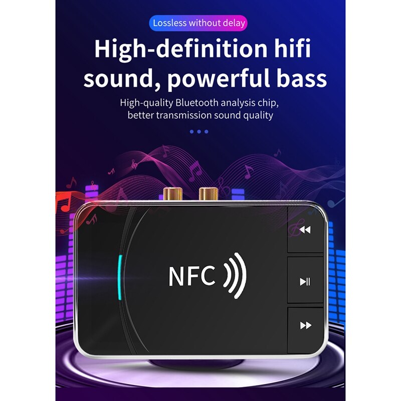 Bluetooth Receiver Transmitter Two-In-One Audio Adapter RCA/AUX Interface For Mobile Phone Computer TV Car