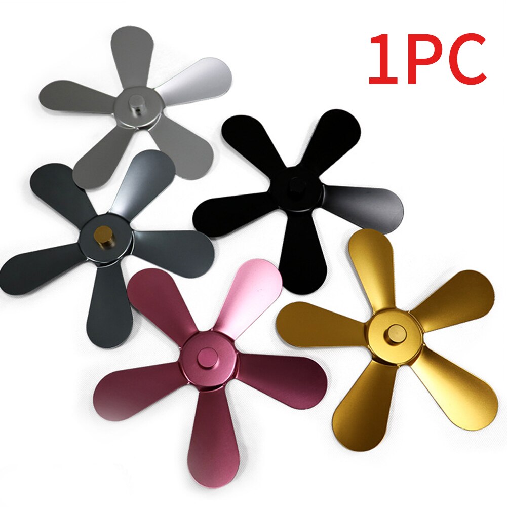 Heat Powered Replacement Aluminum Alloy Easy Install Stove Fan Blade Accessories Practical Multicolored Durable Wood Burner