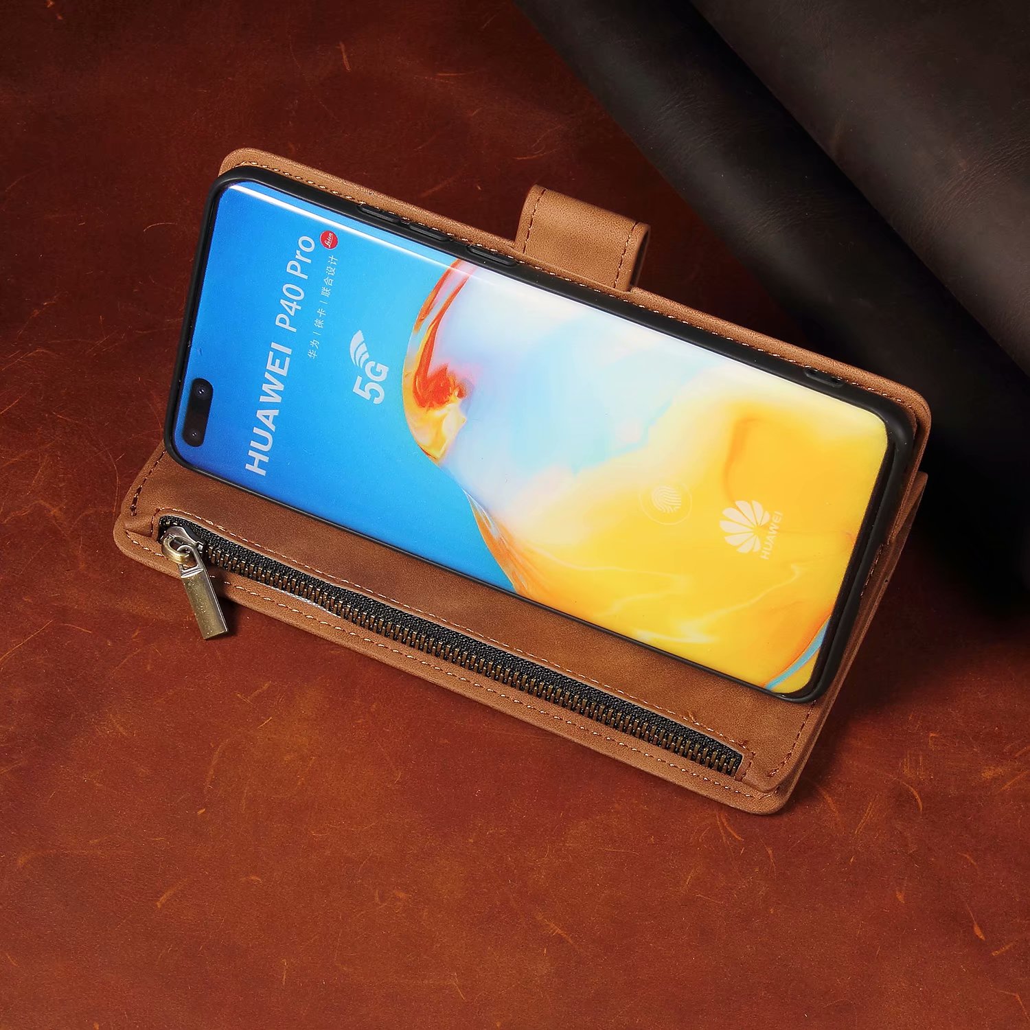 Leather Wallet For OPPO A72 4G CPH2067 Case Magnetic Zipper Wallet Mobile Retro Wallet Flip Card Stand