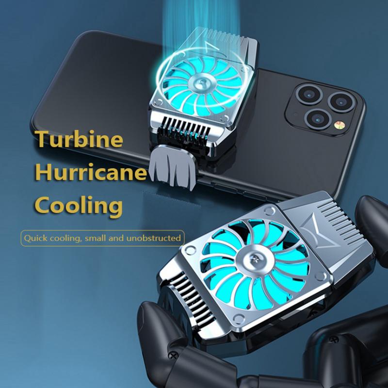 Black Fun Cooler Pro Portable Adjustable Liquid Game Phone Fan Cooler For Xiaomi Huawei IPhone 12 Samsung Android IOS SmartPhone