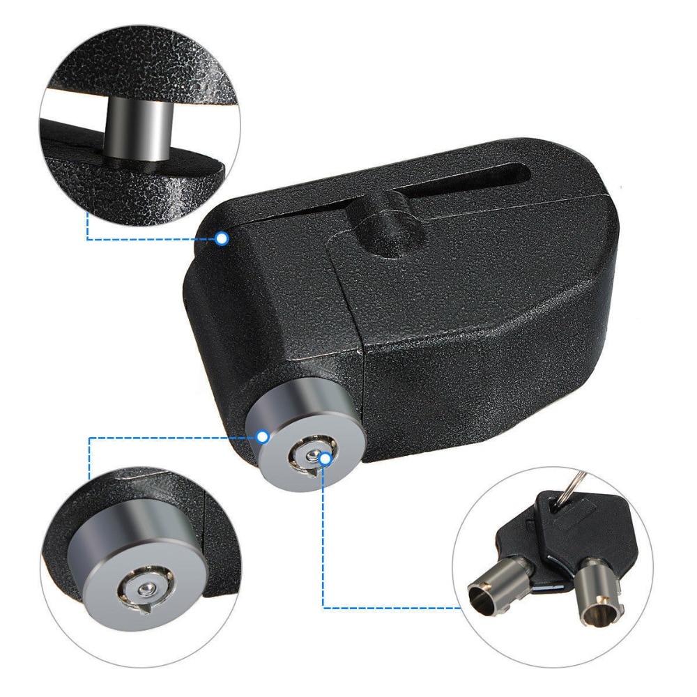 Blocked Disc Lock Alarm Stainless Steel Universal Motorcycle Safety BF