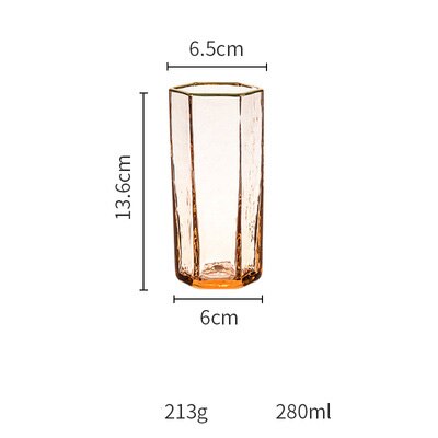 1 st kinglang hexagonalt glas genomskinligt champagneglas bägare hem vattenglas rödvinsglas kopp: D